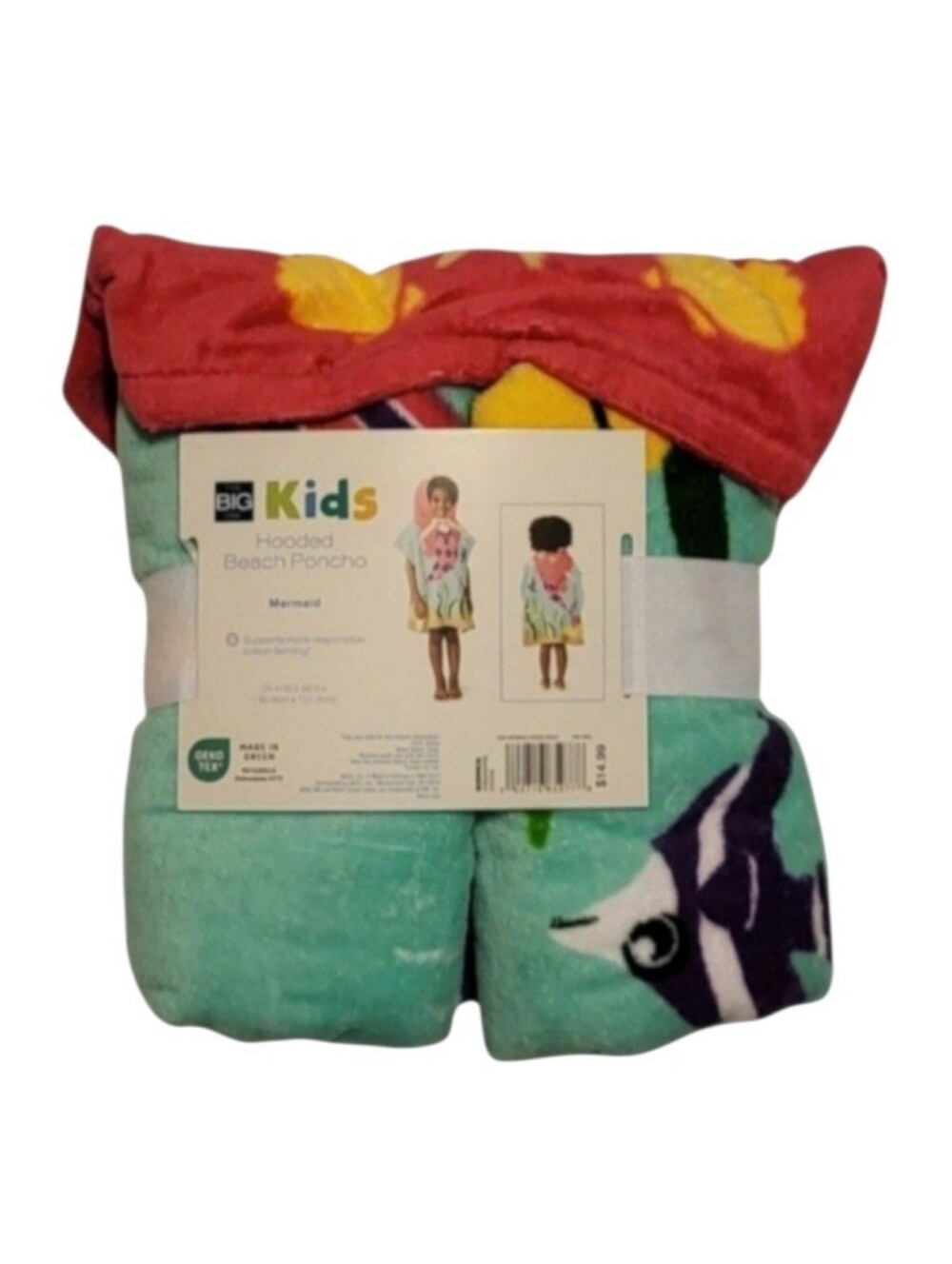 NEW The Big One Kids Mermaid Hooded Towel Poncho